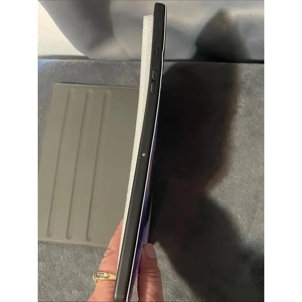 Galaxy Paw Print Tablet Cover - Black Paw on Purple Blue Gradient